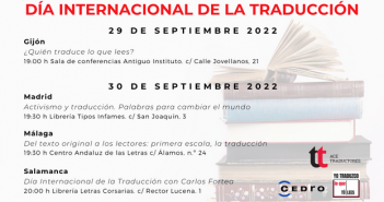 Cartel de actividades de ACE Traductores con motivo del Día Internacional de la Traducción