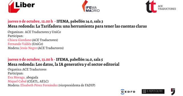 Cartel informativo sobre actividades en Liber 2025