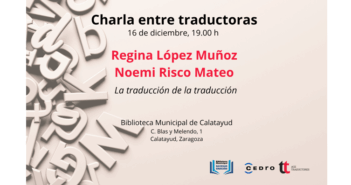 Cartel "Charla entre traductoras", diciembre 2025, Calatayud